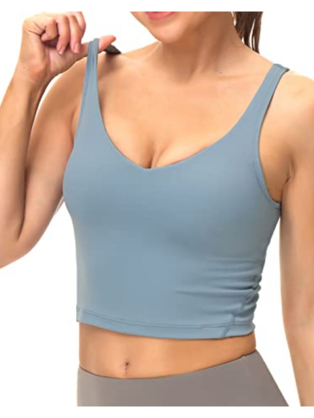 Longline Sports Bra Padded Workout Yoga Crop Tank Top